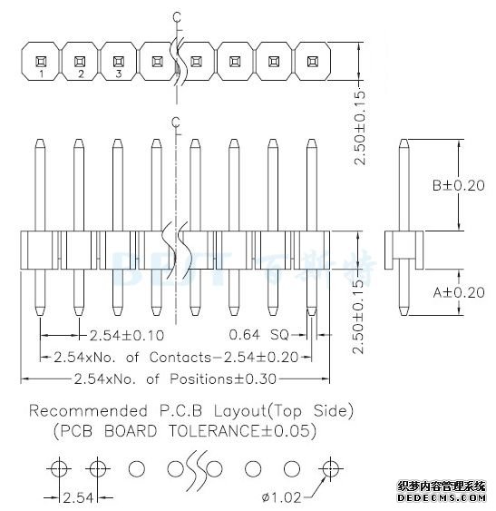 排针排母2.54排针 180° 排针排母2.54排针 180°